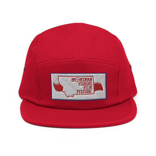 Classic Red Five Panel Camp Cap