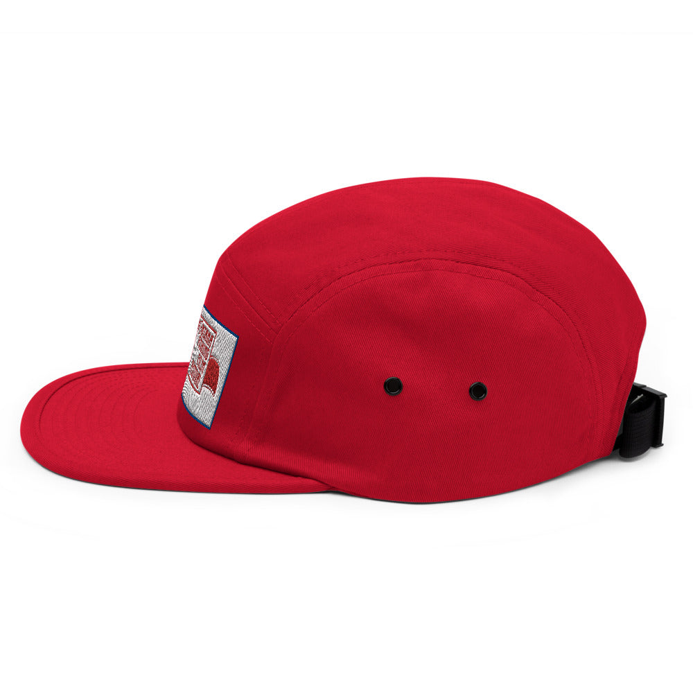 Classic Red Five Panel Camp Cap