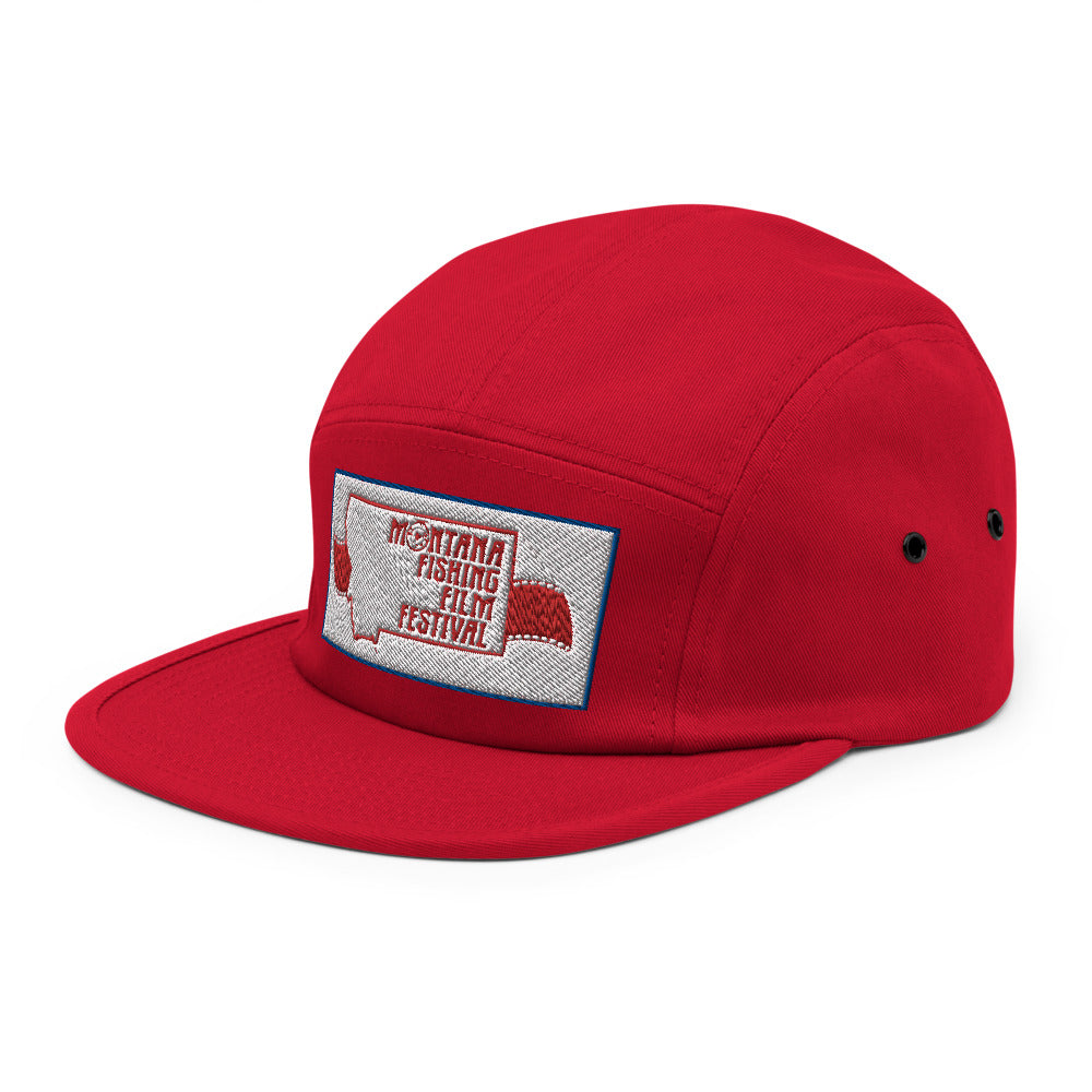 Classic Red Five Panel Camp Cap