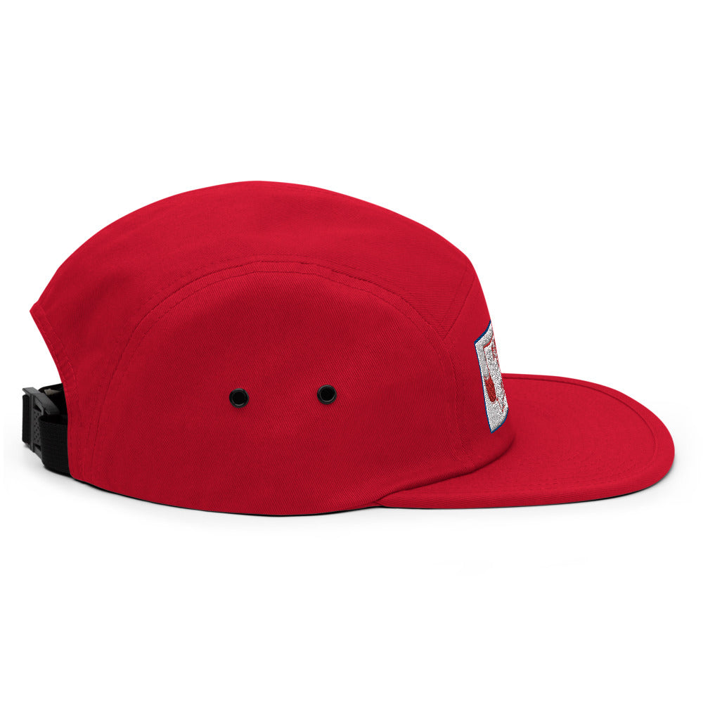 Classic Red Five Panel Camp Cap