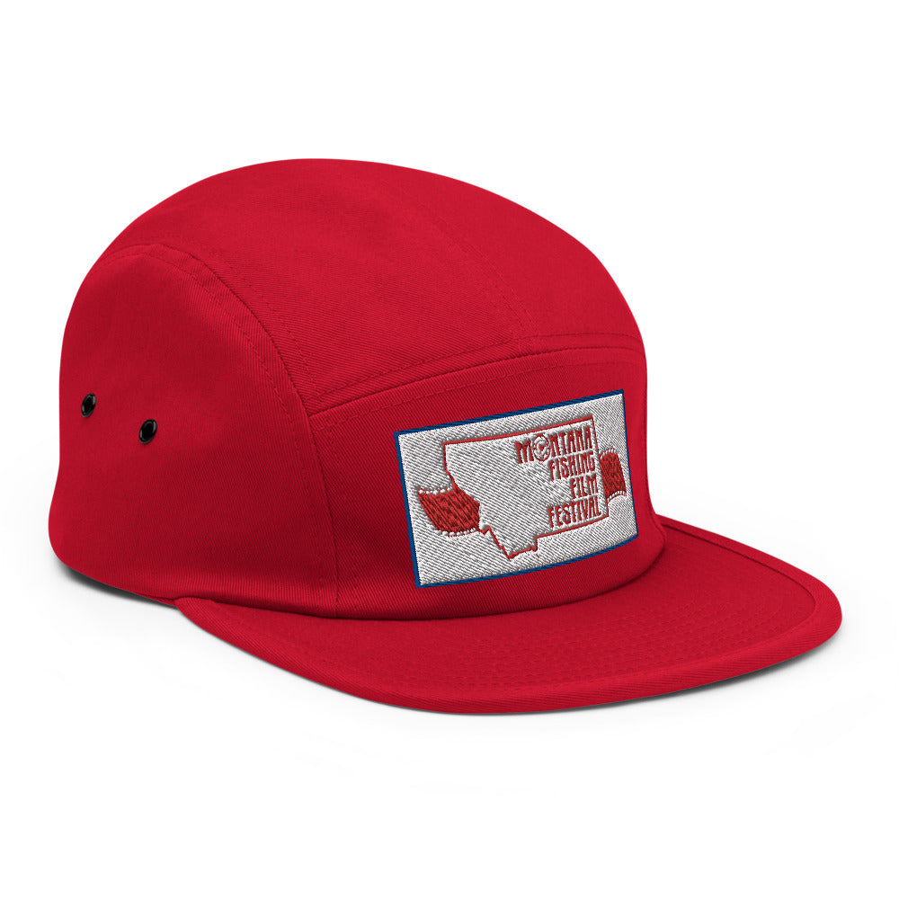 Classic Red Five Panel Camp Cap