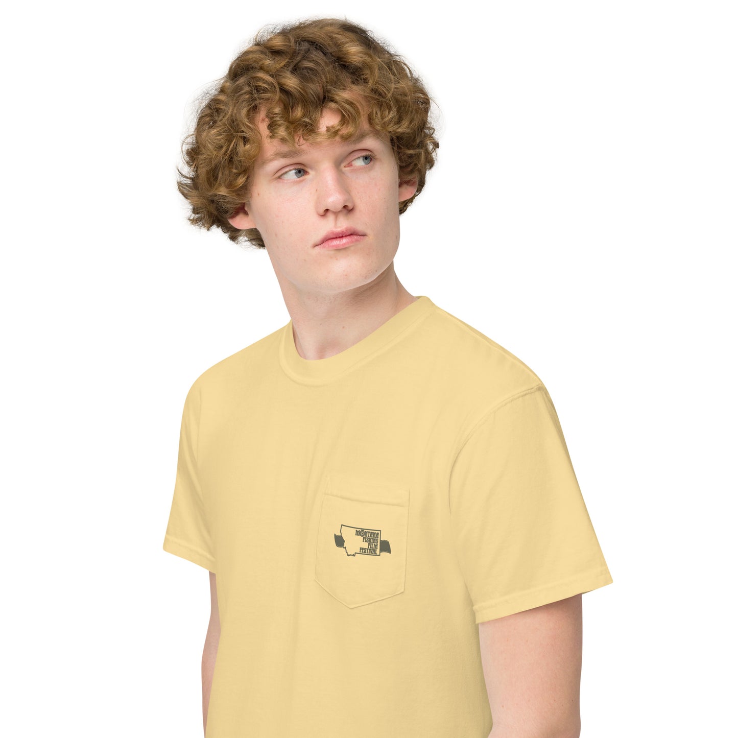 2023 Decade Deep Unisex garment-dyed POCKET t-shirt in Yellow or Purple