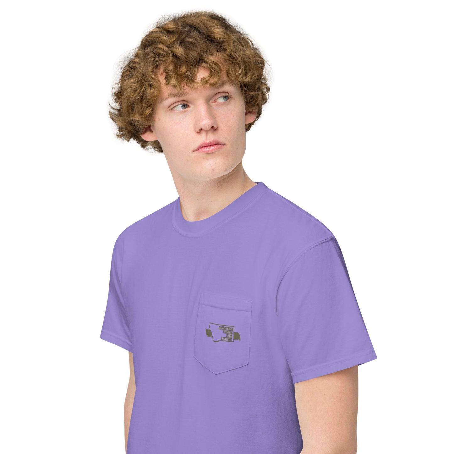 2023 Decade Deep Unisex garment-dyed POCKET t-shirt in Yellow or Purple