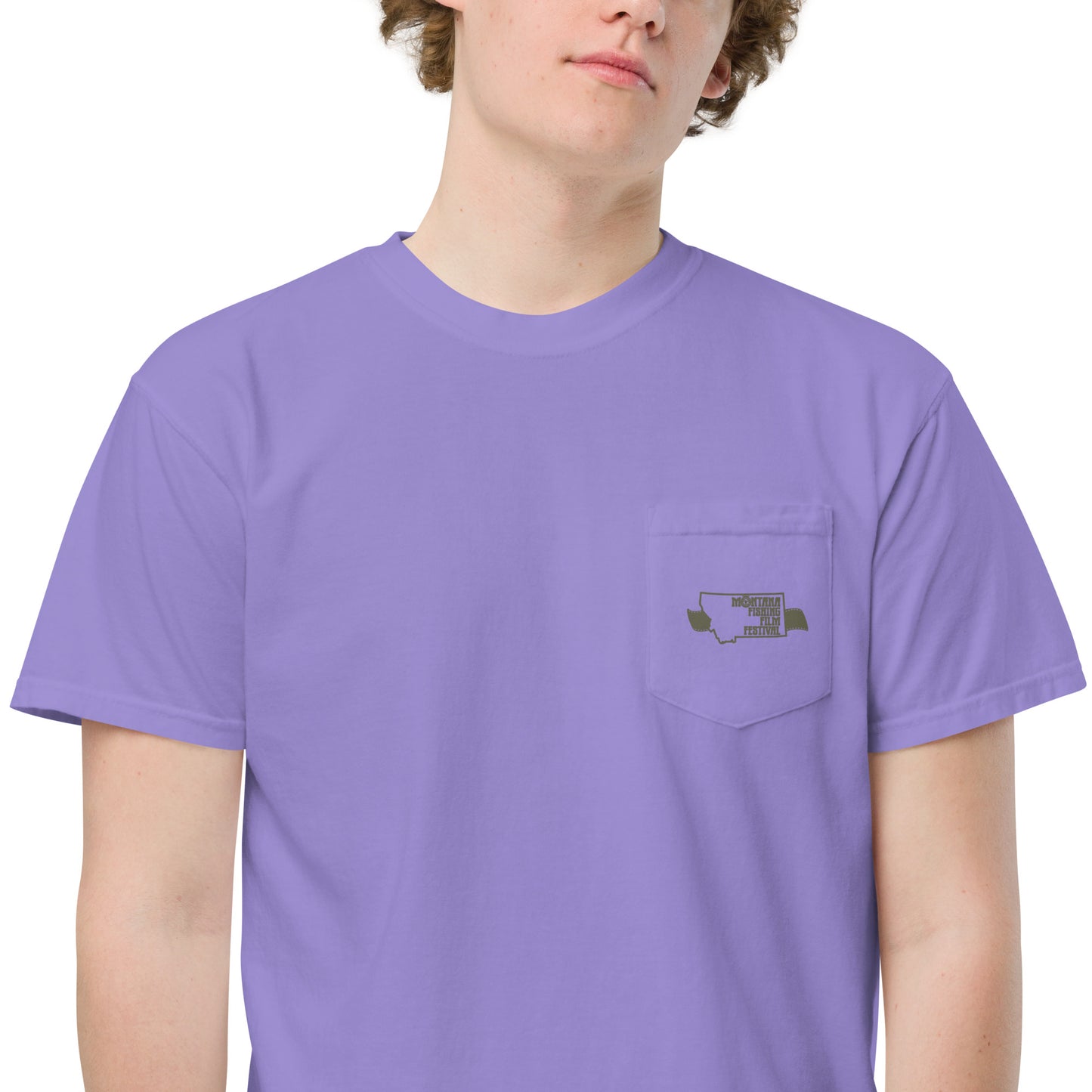 2023 Decade Deep Unisex garment-dyed POCKET t-shirt in Yellow or Purple